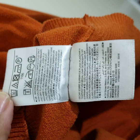 Old Navy| Tangerine Orange Long Sleeve Crew Neck Sweater Cotton Polyester Blend - Picture 9 of 12